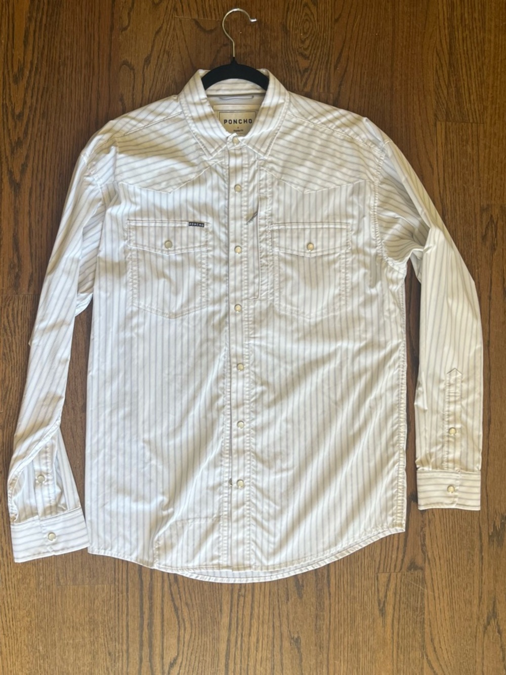 Poncho White Pinstripe Button-Up Shirt (small)